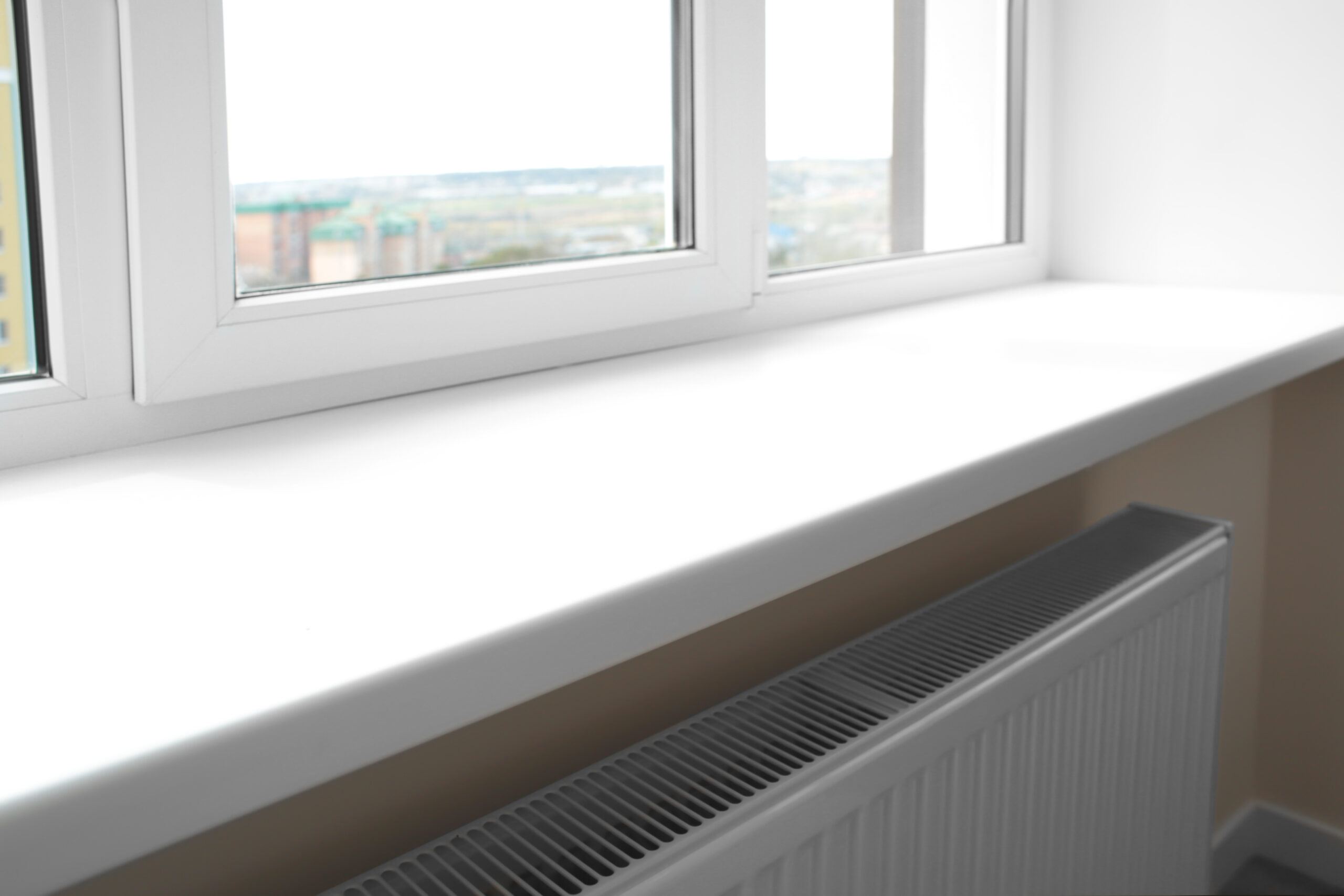 Modern window sill close up